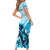 Personalised Kentucky Horse Racing Family Matching Short Sleeve Bodycon Dress and Hawaiian Shirt 151st Anniversary Sporting Art Blue Version LT9