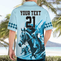 Personalised Kentucky Horse Racing Hawaiian Shirt 151st Anniversary Sporting Art Blue Version LT9