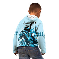 Personalised Kentucky Horse Racing Kid Hoodie 151st Anniversary Sporting Art Blue Version LT9