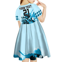 Personalised Kentucky Horse Racing Kid Short Sleeve Dress 151st Anniversary Sporting Art Blue Version LT9