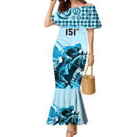 Personalised Kentucky Horse Racing Mermaid Dress 151st Anniversary Sporting Art Blue Version LT9