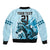 Personalised Kentucky Horse Racing Sleeve Zip Bomber Jacket 151st Anniversary Sporting Art Blue Version LT9