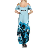 Personalised Kentucky Horse Racing Summer Maxi Dress 151st Anniversary Sporting Art Blue Version LT9