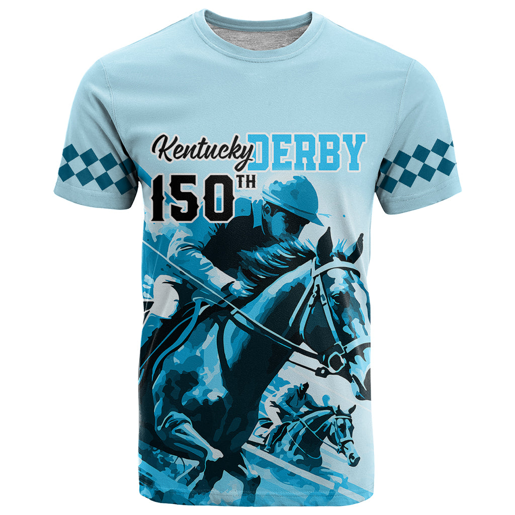 personalised-kentucky-horse-racing-t-shirt-150th-anniversary-sporting-art-blue-version