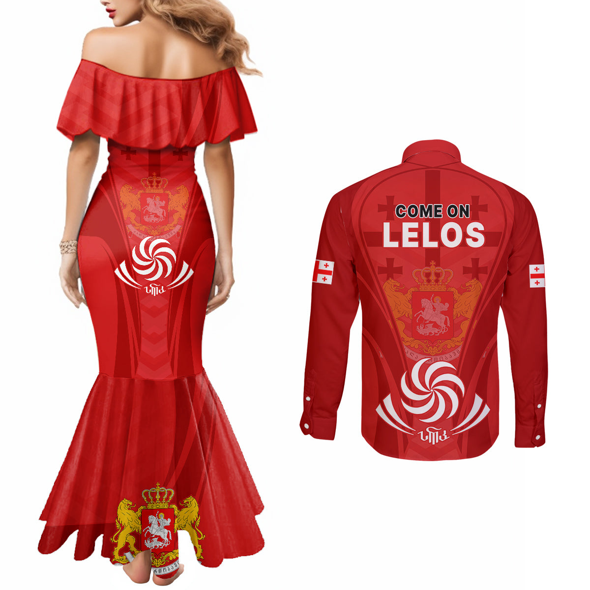 georgia-rugby-couples-matching-mermaid-dress-and-long-sleeve-button-shirts-world-cup-2023-come-on-lelos