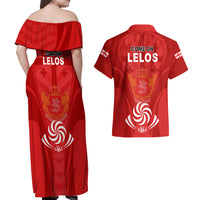Georgia Rugby Couples Matching Off Shoulder Maxi Dress and Hawaiian Shirt World Cup 2023 Come On Lelos LT9 - Wonder Print Shop