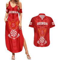 Georgia Rugby Couples Matching Summer Maxi Dress and Hawaiian Shirt World Cup 2023 Come On Lelos LT9 - Wonder Print Shop