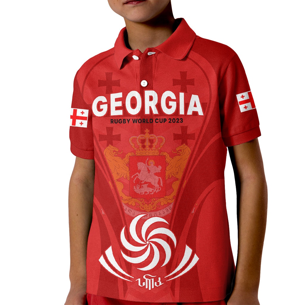 Georgia Rugby Kid Polo Shirt World Cup 2023 Come On Lelos - Wonder Print Shop