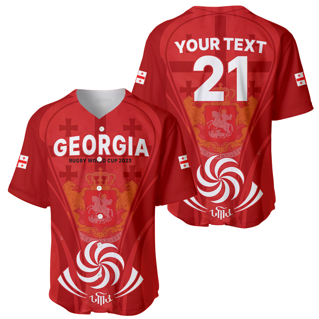 Custom Georgia Rugby Baseball Jersey World Cup 2023 Come On Lelos LT9 - Wonder Print Shop