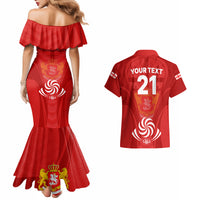 Custom Georgia Rugby Couples Matching Mermaid Dress and Hawaiian Shirt World Cup 2023 Come On Lelos LT9 - Wonder Print Shop
