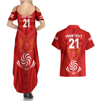 Custom Georgia Rugby Couples Matching Summer Maxi Dress and Hawaiian Shirt World Cup 2023 Come On Lelos LT9 - Wonder Print Shop