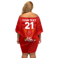 Custom Georgia Rugby Family Matching Off Shoulder Short Dress and Hawaiian Shirt World Cup 2023 Come On Lelos LT9 - Wonder Print Shop