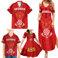 Custom Georgia Rugby Family Matching Summer Maxi Dress and Hawaiian Shirt World Cup 2023 Come On Lelos - Wonder Print Shop