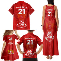 Custom Georgia Rugby Family Matching Tank Maxi Dress and Hawaiian Shirt World Cup 2023 Come On Lelos - Wonder Print Shop