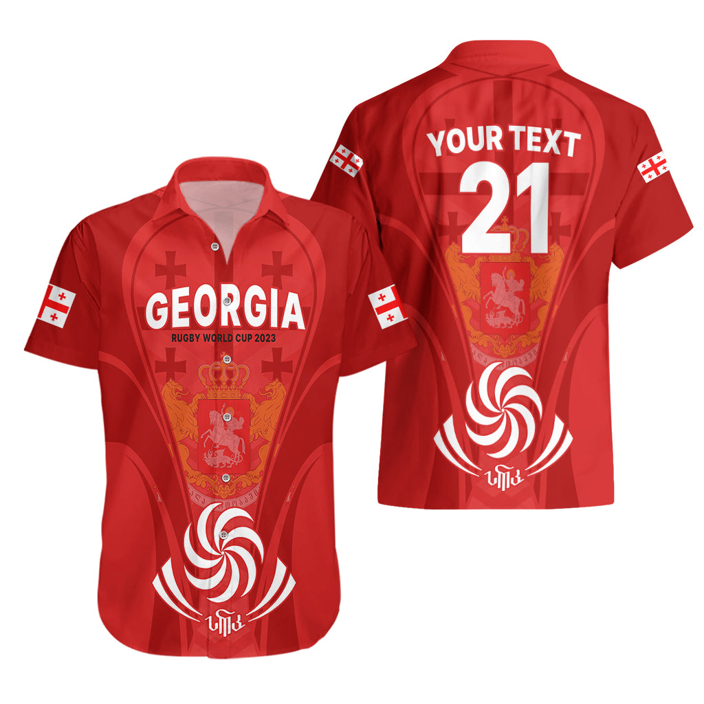 Custom Georgia Rugby Hawaiian Shirt World Cup 2023 Come On Lelos - Wonder Print Shop