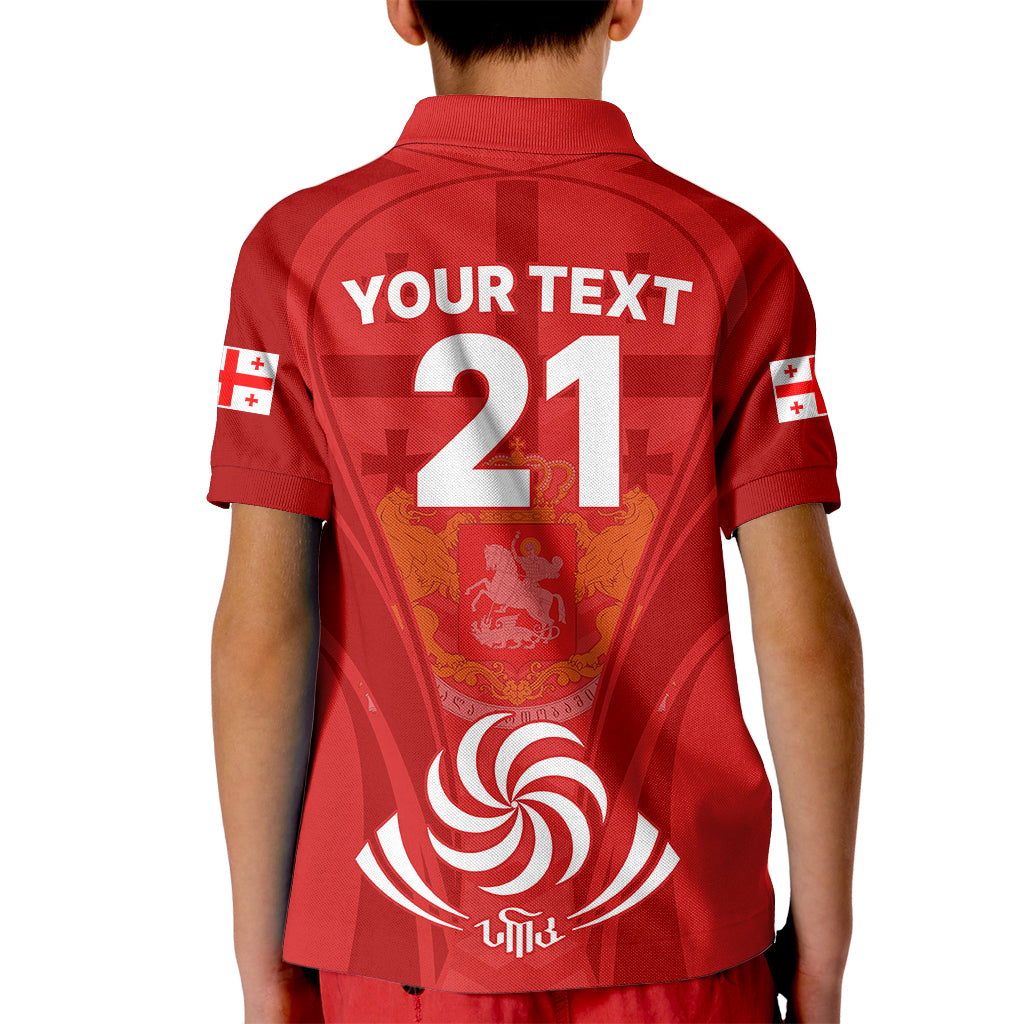 Custom Georgia Rugby Kid Polo Shirt World Cup 2023 Come On Lelos - Wonder Print Shop