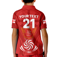 Custom Georgia Rugby Kid Polo Shirt World Cup 2023 Come On Lelos - Wonder Print Shop