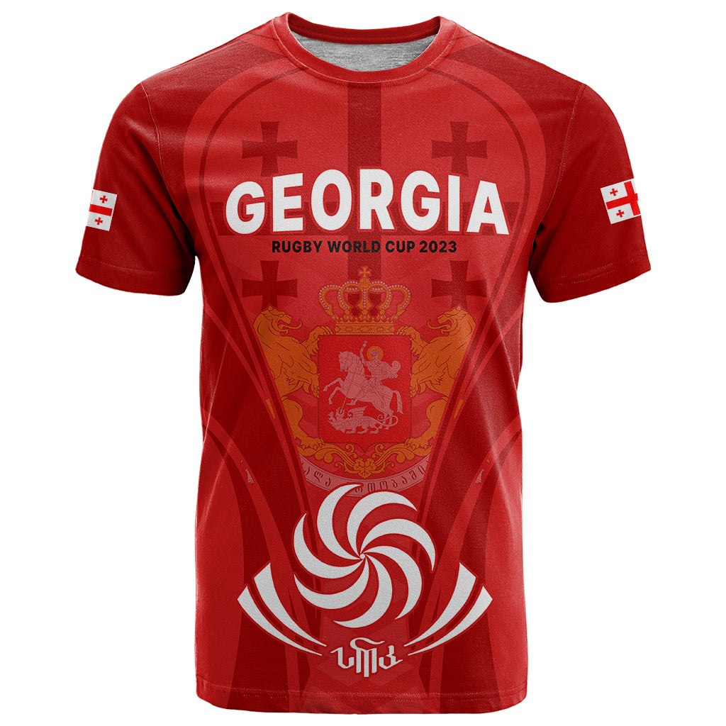Custom Georgia Rugby T Shirt World Cup 2023 Come On Lelos - Wonder Print Shop