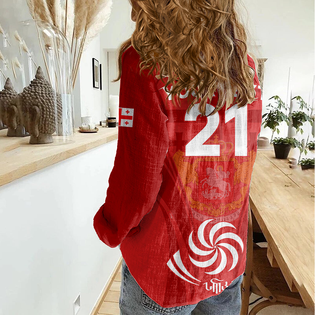 Custom Georgia Rugby Women Casual Shirt World Cup 2023 Come On Lelos - Wonder Print Shop