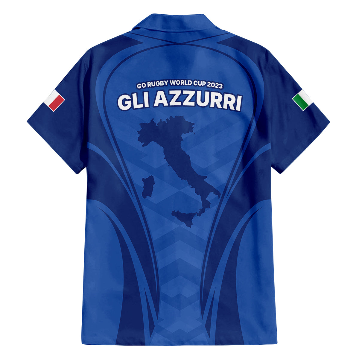 Italy Rugby Family Matching Off Shoulder Long Sleeve Dress and Hawaiian Shirt World Cup 2023 Go Gli Azzurri Sporty Style - Wonder Print Shop