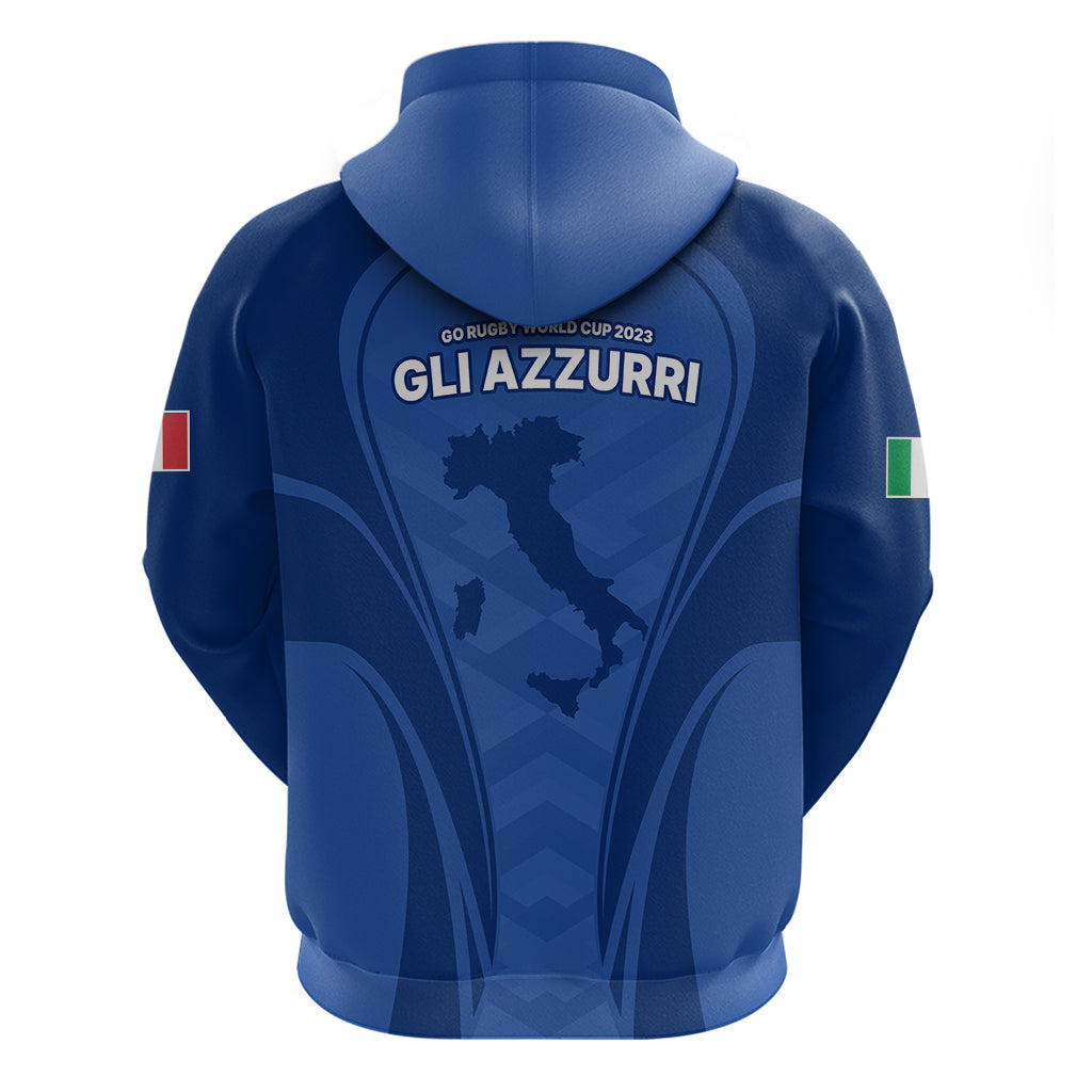 Italy Rugby Hoodie World Cup 2023 Go Gli Azzurri Sporty Style - Wonder Print Shop