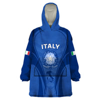 Italy Rugby Wearable Blanket Hoodie World Cup 2023 Go Gli Azzurri Sporty Style - Wonder Print Shop