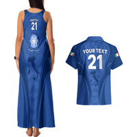 Custom Italy Rugby Couples Matching Tank Maxi Dress and Hawaiian Shirt World Cup 2023 Go Gli Azzurri Sporty Style LT9 - Wonder Print Shop