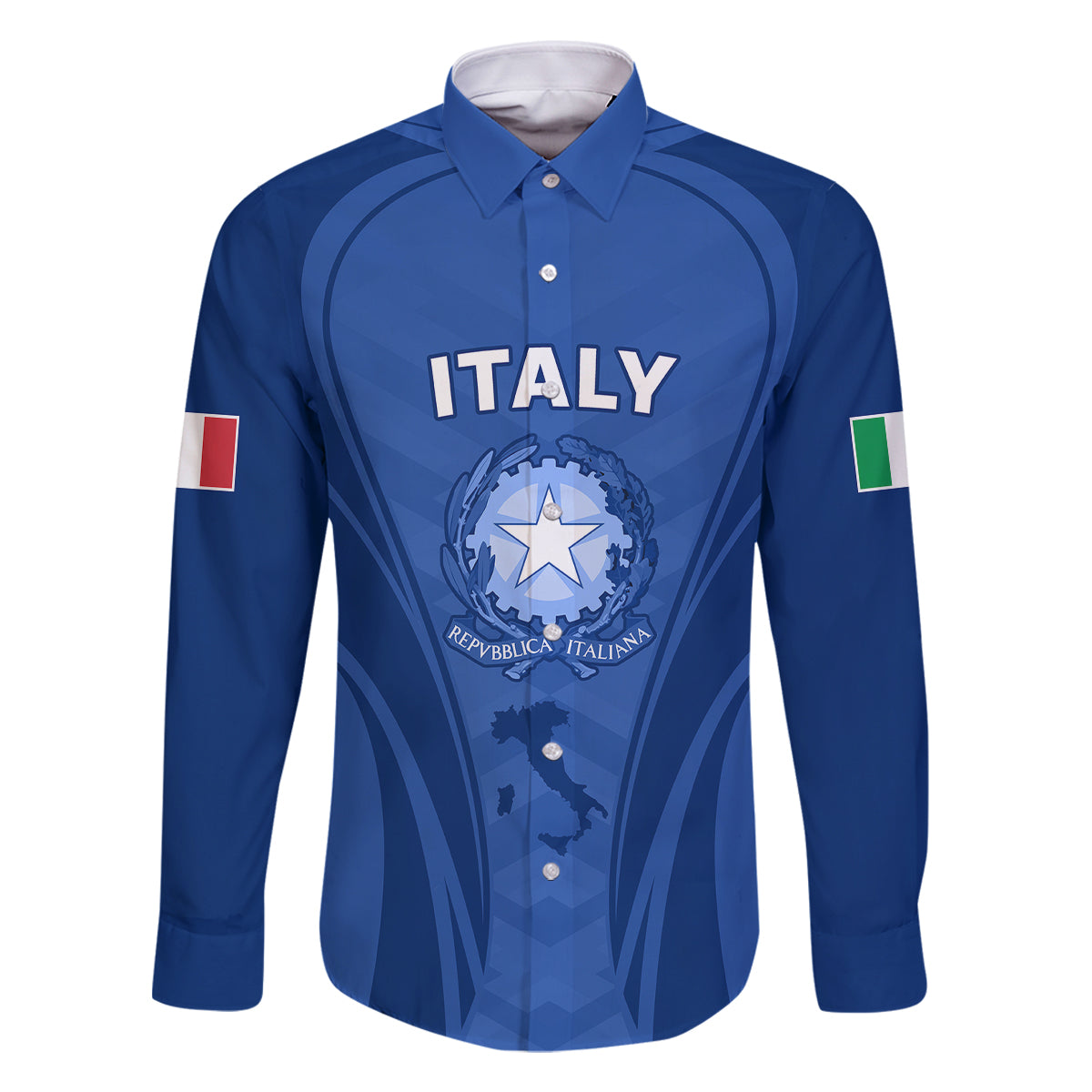 Custom Italy Rugby Family Matching Off Shoulder Long Sleeve Dress and Hawaiian Shirt World Cup 2023 Go Gli Azzurri Sporty Style - Wonder Print Shop