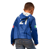 Custom Italy Rugby Kid Hoodie World Cup 2023 Go Gli Azzurri Sporty Style - Wonder Print Shop