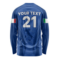 Custom Italy Rugby Long Sleeve Shirt World Cup 2023 Go Gli Azzurri Sporty Style - Wonder Print Shop