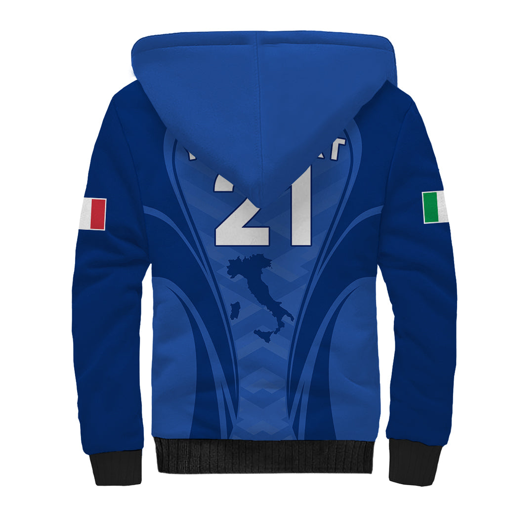 Custom Italy Rugby Sherpa Hoodie World Cup 2023 Go Gli Azzurri Sporty Style - Wonder Print Shop
