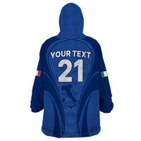 Custom Italy Rugby Wearable Blanket Hoodie World Cup 2023 Go Gli Azzurri Sporty Style - Wonder Print Shop