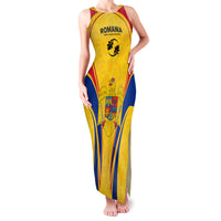 Custom Romania Rugby Family Matching Tank Maxi Dress and Hawaiian Shirt The Oaks World Cup 2023 Go Stejarii - Wonder Print Shop