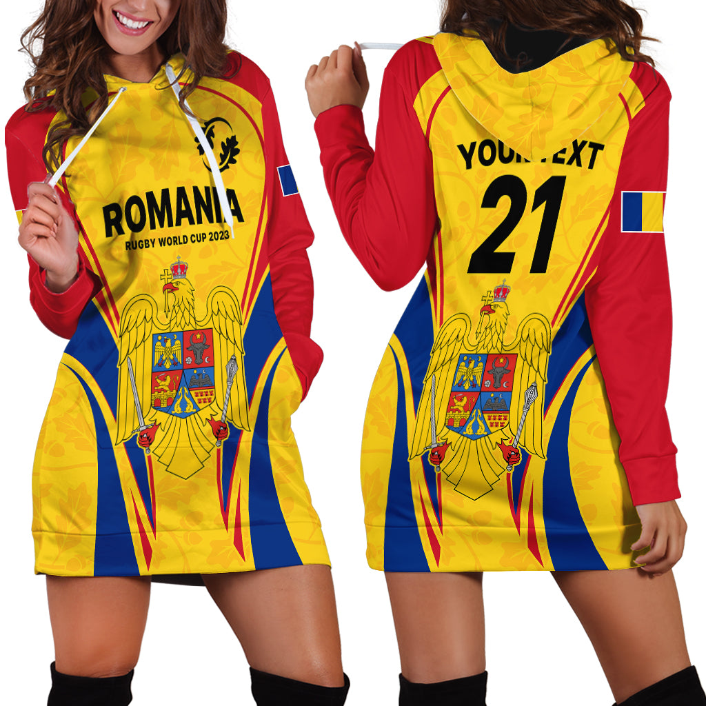 Custom Romania Rugby Hoodie Dress The Oaks World Cup 2023 Go Stejarii - Wonder Print Shop