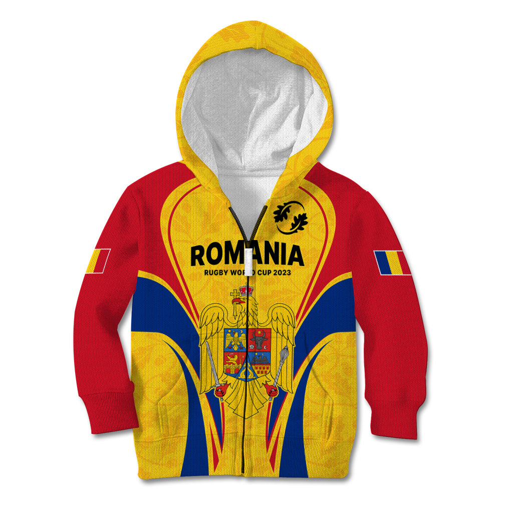 Custom Romania Rugby Kid Hoodie The Oaks World Cup 2023 Go Stejarii - Wonder Print Shop