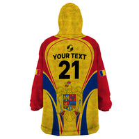 Custom Romania Rugby Wearable Blanket Hoodie The Oaks World Cup 2023 Go Stejarii - Wonder Print Shop
