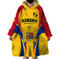 Custom Romania Rugby Wearable Blanket Hoodie The Oaks World Cup 2023 Go Stejarii - Wonder Print Shop