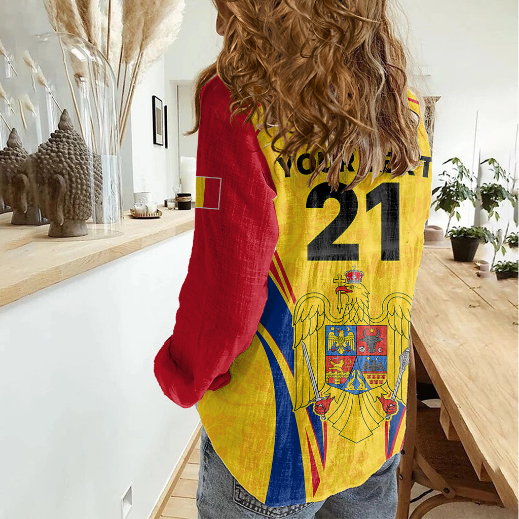 Custom Romania Rugby Women Casual Shirt The Oaks World Cup 2023 Go Stejarii - Wonder Print Shop