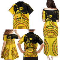 Personalised Romania Oaks Rugby Family Matching Puletasi Dress and Hawaiian Shirt Romanian Pattern With Embroidery Motif - Wonder Print Shop