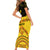 Personalised Romania Oaks Rugby Short Sleeve Bodycon Dress Romanian Pattern With Embroidery Motif - Wonder Print Shop