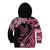 Polynesian Floral Butterfly Kid Hoodie Breast Cancer Pink Ribbon - Wonder Print Shop