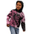 Polynesian Floral Butterfly Kid Hoodie Breast Cancer Pink Ribbon - Wonder Print Shop