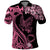 Polynesian Floral Butterfly Polo Shirt Breast Cancer Pink Ribbon - Wonder Print Shop