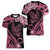 Polynesian Floral Butterfly Women V Neck T Shirt Breast Cancer Pink Ribbon - Wonder Print Shop
