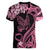 Personalised Polynesian Floral Butterfly Women V Neck T Shirt Breast Cancer Pink Ribbon - Wonder Print Shop
