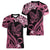 Personalised Polynesian Floral Butterfly Women V Neck T Shirt Breast Cancer Pink Ribbon - Wonder Print Shop