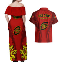 Portugal Rugby Couples Matching Off Shoulder Maxi Dress and Hawaiian Shirt The Wolves World Cup 2023 Go Os Lobos LT9 - Wonder Print Shop