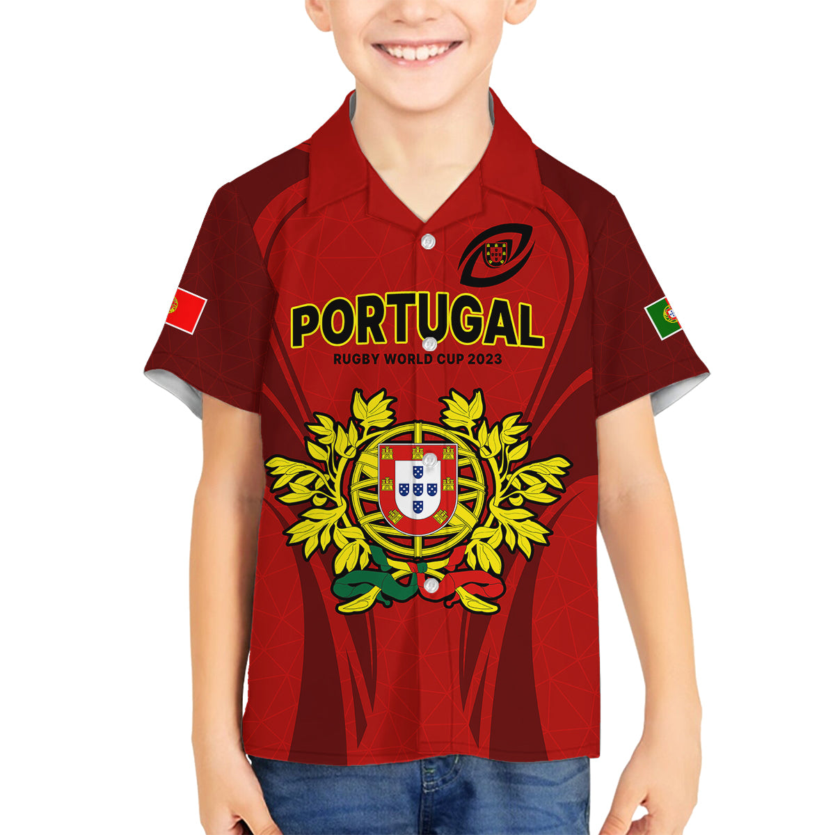 Portugal Rugby Family Matching Mermaid Dress and Hawaiian Shirt The Wolves World Cup 2023 Go Os Lobos LT9 - Wonder Print Shop