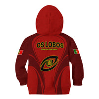 Portugal Rugby Kid Hoodie The Wolves World Cup 2023 Go Os Lobos - Wonder Print Shop