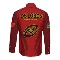 Portugal Rugby Long Sleeve Button Shirt The Wolves World Cup 2023 Go Os Lobos - Wonder Print Shop